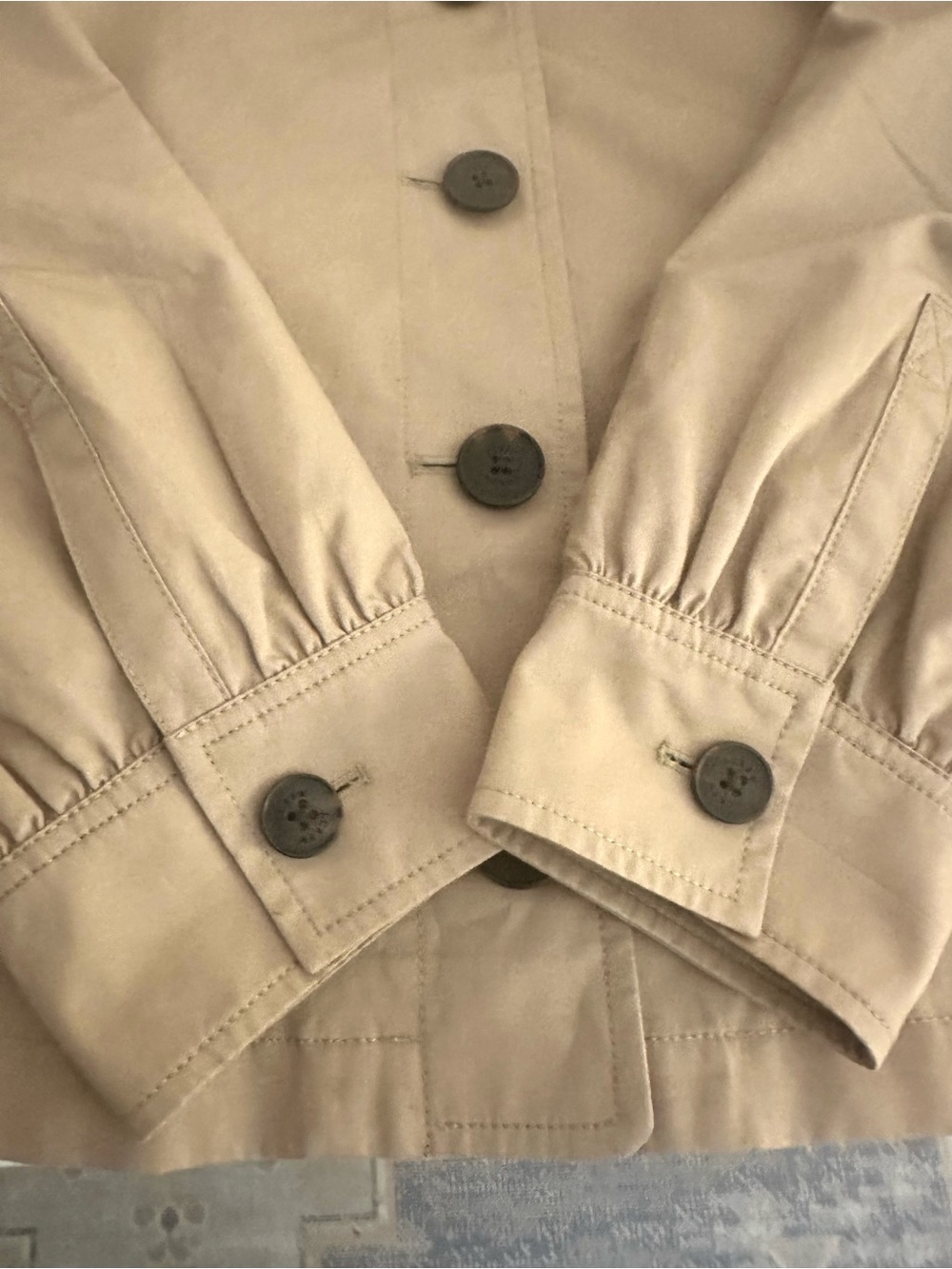 J. Crew Khaki Button-Front Trench Jacket - Picture 5 of 7